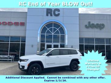 New 2025 Jeep Grand Cherokee L Altitude X 4x4 in a Bright White Clear Coat exterior color and Global Blackinterior. RC Chrysler Dodge Jeep Ram 304-714-2632 gorcauto.com 