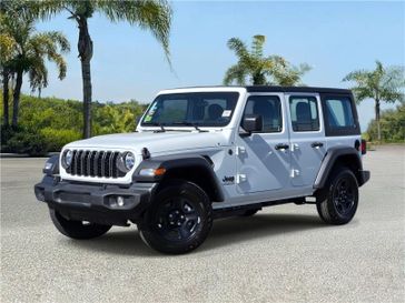 New 2026 Jeep Wrangler 4-door Sport in a Bright White Clear Coat exterior color and Blackinterior. Southbay Chrysler Jeep Dodge Ram (424) 404-5521 pixelmotiondemo.com 