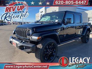 2025 Jeep Gladiator Nighthawk 4x4 in a Black Clear Coat exterior color and Blackinterior. Legacy Auto Center 620-315-9264 legacyautocenter.net 