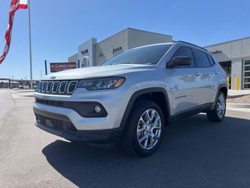 2024 Jeep Compass Latitude Lux 4x4 in a Silver Zynith Metallic Clear Coat exterior color and Blackinterior. Legacy Auto Center 620-315-9264 legacyautocenter.net 