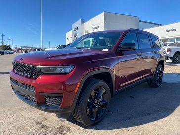 2025 Jeep Grand Cherokee L Altitude X 4x4 in a Velvet Red Pearl Coat exterior color and Global Blackinterior. Legacy Auto Center 620-315-9264 legacyautocenter.net 