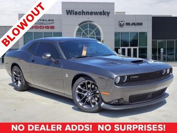 2023 Dodge Challenger R/T Scat Pack in a Granite exterior color and Blackinterior. Wischnewsky Dodge 936-755-5310 wischnewskydodge.com 