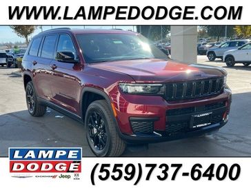 2024 Jeep Grand Cherokee L Altitude 4x4 in a Velvet Red Pearl Coat exterior color and Global Blackinterior. Lampe Chrysler Dodge Jeep RAM 559-471-3085 pixelmotiondemo.com 