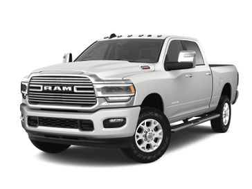 2024 RAM 2500 Laramie Crew Cab 4x4 6'4' Box in a Bright White Clear Coat exterior color and Blackinterior. Victor Chrysler Dodge Jeep Ram 585-236-4391 victorcdjr.com 