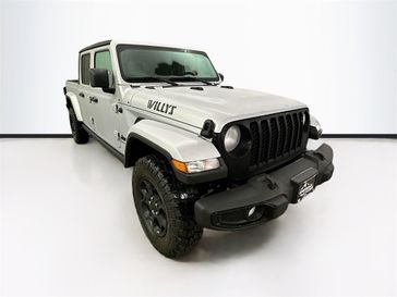 2023 Jeep Gladiator Willys 4x4 in a Silver Zynith Clear Coat exterior color and Blackinterior. Sheridan Motors Auto (307) 218-2217 sheridanmotors.com 