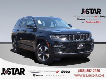 2023 Jeep Grand Cherokee 4xe in a Diamond Black Crystal Pearl Coat exterior color and Global Blackinterior. J Star Chrysler Dodge Jeep Ram of Anaheim Hills 888-802-2956 jstarcdjrofanaheimhills.com 