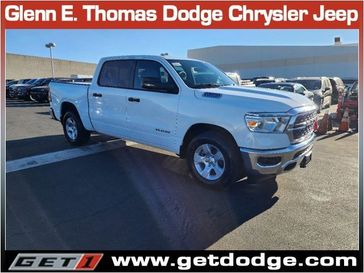 2023 RAM 1500 Big Horn Crew Cab 4x2 5'7' Box in a Bright White Clear Coat exterior color and Diesel Gray/Blackinterior. Glenn E Thomas 100 Years Of Excellence (866) 340-5075 getdodge.com 