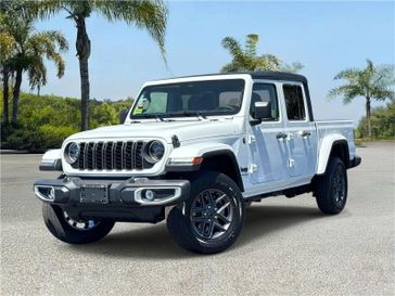 New 2026 Jeep Gladiator Sport S 4x4 in a Bright White Clear Coat exterior color and Blackinterior. Southbay Chrysler Jeep Dodge Ram (424) 404-5521 pixelmotiondemo.com 