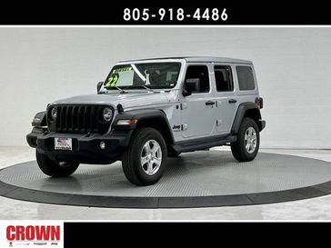 2022 Jeep Wrangler Unlimited Sport S 4x4 in a Silver Zynith Clear Coat exterior color and Blackinterior. Ventura Auto Center 866-978-2178 venturaautocenter.com 