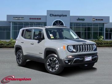 2023 Jeep Renegade Upland 4x4 in a Sting-Gray Clear Coat exterior color and PREM CLOTHinterior. Champion Chrysler Jeep Dodge Ram 800-549-1084 pixelmotiondemo.com 