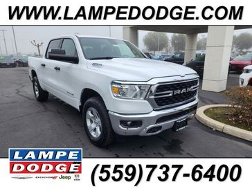 2024 RAM 1500 Big Horn Crew Cab 4x4 5'7' Box in a Bright White Clear Coat exterior color and Diesel Gray/Blackinterior. Lampe Chrysler Dodge Jeep RAM 559-471-3085 pixelmotiondemo.com 