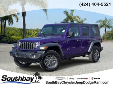 New 2026 Jeep Wrangler 4-door Sport in a Reign exterior color and Blackinterior. Southbay Chrysler Jeep Dodge Ram (424) 404-5521 pixelmotiondemo.com 