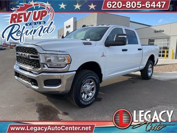 2024 RAM 2500 Tradesman Crew Cab 4x4 6'4' Box in a Bright White Clear Coat exterior color and Blackinterior. Legacy Auto Center 620-315-9264 legacyautocenter.net 