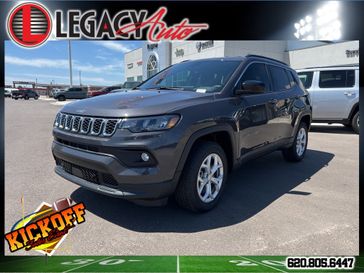 2024 Jeep Compass Latitude 4x4 in a Baltic Gray Metallic Clear Coat exterior color and Blackinterior. Legacy Auto Center 620-315-9264 legacyautocenter.net 