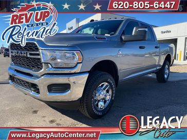 2024 RAM 2500 Tradesman Crew Cab 4x4 6'4' Box in a Billet Silver Metallic Clear Coat exterior color and Blackinterior. Legacy Auto Center 620-315-9264 legacyautocenter.net 