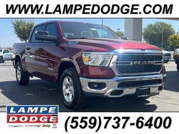 2024 RAM 1500 Big Horn Crew Cab 4x2 5'7' Box in a Delmonico Red Pearl Coat exterior color and Diesel Gray/Blackinterior. Lampe Chrysler Dodge Jeep RAM 559-471-3085 pixelmotiondemo.com 
