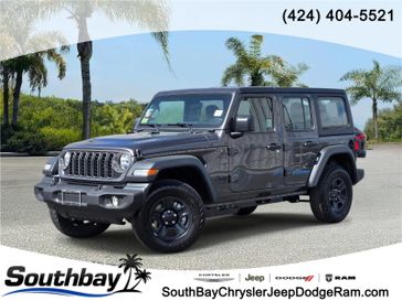New 2026 Jeep Wrangler 4-door Sport in a Granite Crystal Metallic Clear Coat exterior color and Blackinterior. Southbay Chrysler Jeep Dodge Ram (424) 404-5521 pixelmotiondemo.com 