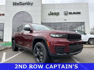 2024 Jeep Grand Cherokee L Altitude X 4x4 in a Velvet Red Pearl Coat exterior color and Global Blackinterior. McCarthy Jeep Ram 816-434-0674 mccarthyjeepram.com 