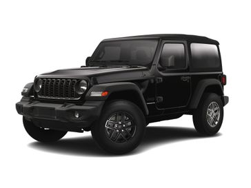 2025 Jeep Wrangler 2-door Sport S in a Black Clear Coat exterior color. Wilmington Auto Center Chrysler Dodge Jeep Ram (937) 556-6430 wilmingtonautocentercdjr.com 