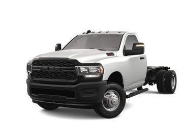 2024 RAM 3500 Tradesman Chassis Regular Cab 4x2 84' Ca in a Bright White Clear Coat exterior color and Diesel Gray/Blackinterior. McPeek's Chrysler Dodge Jeep Ram of Anaheim 888-861-6929 mcpeeksdodgeanaheim.com 