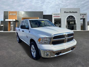 2023 RAM 1500 Classic Tradesman Crew Cab 4x4 5'7' Box in a Bright White Clear Coat exterior color and Blackinterior. Stan McNabb Chrysler Dodge Jeep Ram FIAT 931-408-9662 