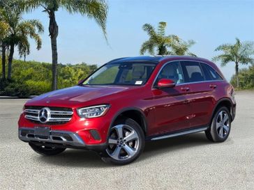 Used 2022 Mercedes-Benz GLC 300 SUV in a MANUFAKTUR Cardinal Red Metallic exterior color and Silk Beige/Blackinterior. Southbay Chrysler Jeep Dodge Ram (424) 404-5521 pixelmotiondemo.com 