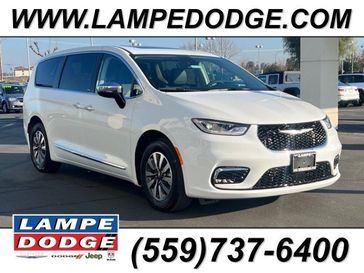 2023 Chrysler Pacifica Plug-in Hybrid Limited in a Bright White Clear Coat exterior color. Lampe Chrysler Dodge Jeep RAM 559-471-3085 pixelmotiondemo.com 