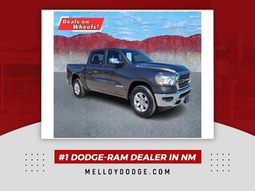 2023 RAM 1500 Laramie in a Granite Crystal Metallic Clear Coat exterior color and Blackinterior. Melloy Dodge RAM FIAT 505-588-4459 melloydodge.com 