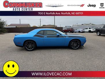 2023 Dodge Challenger R/T in a B5 Blue Pearl Coat exterior color and Blackinterior. Cornhusker Auto Center 402-866-8665 cornhuskerautocenter.com 