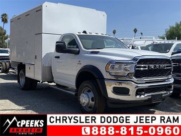 2023 RAM 5500 Tradesman Chassis Regular Cab 4x2 84' Ca in a Bright White Clear Coat exterior color and Diesel Gray/Blackinterior. McPeek's Chrysler Dodge Jeep Ram of Anaheim 888-861-6929 mcpeeksdodgeanaheim.com 