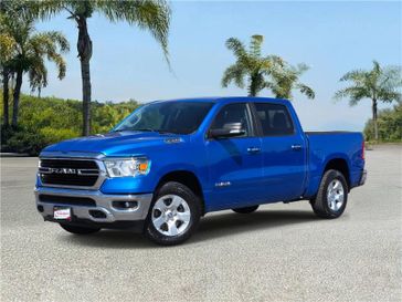 Used 2020 RAM 1500 Big Horn 4x4 Crew Cab 5'7 Box in a Hydro Blue Pearl Coat exterior color and Blackinterior. Southbay Chrysler Jeep Dodge Ram (424) 404-5521 pixelmotiondemo.com 