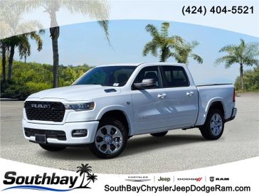New 2026 RAM 1500 Big Horn Crew Cab 4x4 5'7' Box in a Bright White Clear Coat exterior color and Blackinterior. Southbay Chrysler Jeep Dodge Ram (424) 404-5521 pixelmotiondemo.com 