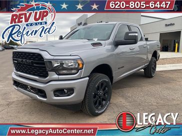 2024 RAM 2500 Big Horn Crew Cab 4x4 6'4' Box in a Billet Silver Metallic Clear Coat exterior color and Blackinterior. Legacy Auto Center 620-315-9264 legacyautocenter.net 