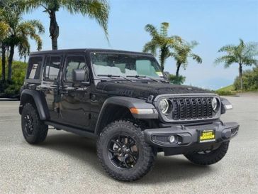 New 2026 Jeep Wrangler Willys in a Black exterior color and Blackinterior. Southbay Chrysler Jeep Dodge Ram (424) 404-5521 pixelmotiondemo.com 