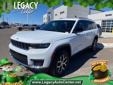 2025 Jeep Grand Cherokee L Limited 4x4 in a Bright White Clear Coat exterior color and Global Blackinterior. Legacy Auto Center 620-315-9264 legacyautocenter.net 