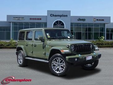 2024 Jeep Wrangler 4-door High Altitude 4xe in a Sarge Green Clear Coat exterior color and NAPPA LEATHERinterior. Champion Chrysler Jeep Dodge Ram 800-549-1084 pixelmotiondemo.com 