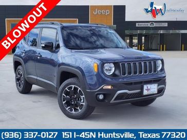 2023 Jeep Renegade Upland 4x4 in a Slate Blue Pearl Coat exterior color and Black/Bronzeinterior. Wischnewsky Dodge 936-755-5310 wischnewskydodge.com 