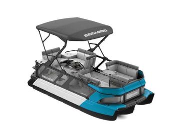 2023 Seadoo PB SWT SPORT 18 230 BE 23  in a Caribean Blue exterior color. New England Powersports 978 338-8990 pixelmotiondemo.com 
