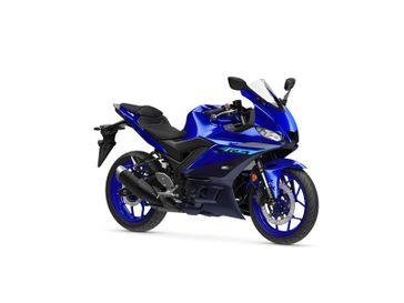 2023 Yamaha YZF in a Team Yamaha Blue exterior color. New England Powersports 978 338-8990 pixelmotiondemo.com 