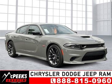 2023 Dodge Charger Scat Pack in a Destroyer Gray exterior color and Blackinterior. McPeek's Chrysler Dodge Jeep Ram of Anaheim 888-861-6929 mcpeeksdodgeanaheim.com 