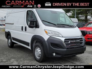 2023 RAM Promaster 2500 Cargo Van High Roof 136' Wb in a Bright White Clear Coat exterior color and Black - A7X9interior. Carman Chrysler Jeep Dodge Ram 302-317-2378 carmanchryslerjeepdodge.com 