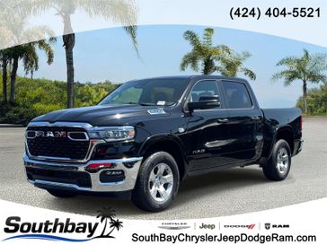 New 2026 RAM 1500 Big Horn Crew Cab 4x2 5'7' Box in a Diamond Black Crystal Pearl Coat exterior color and Blackinterior. Southbay Chrysler Jeep Dodge Ram (424) 404-5521 pixelmotiondemo.com 