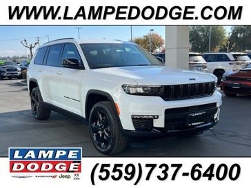 2024 Jeep Grand Cherokee L Limited 4x4 in a Bright White Clear Coat exterior color and Global Blackinterior. Lampe Chrysler Dodge Jeep RAM 559-471-3085 pixelmotiondemo.com 