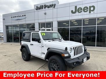 2024 Jeep Wrangler 2-door Sport S in a Bright White Clear Coat exterior color and Blackinterior. Jeff Perry Chrysler Jeep 815-859-8394 jeffperrychryslerjeep.com 