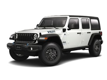 2024 Jeep Wrangler 4-door Willys 4xe in a Bright White Clear Coat exterior color and Blackinterior. Victor Chrysler Dodge Jeep Ram 585-236-4391 victorcdjr.com 