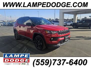 2024 Jeep Compass Latitude 4x4 in a Black Clear Coat exterior color and Blackinterior. Lampe Chrysler Dodge Jeep RAM 559-471-3085 pixelmotiondemo.com 