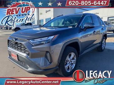 2022 Toyota RAV4 XLE in a Magnetic Gray Metallic/Ice Edge Roof exterior color and Ashinterior. Legacy Auto Center 620-315-9264 legacyautocenter.net 