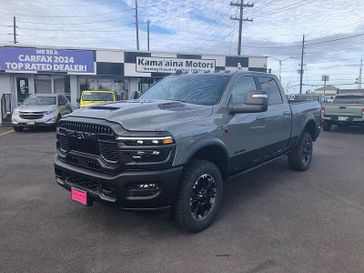 New 2026 RAM 2500 Rebel Crew Cab 4x4 6'4' Box in a Ceramic Gray Clear Coat exterior color. Kamaaina Motors 1-808-746-7956 kamaainamotors.com 