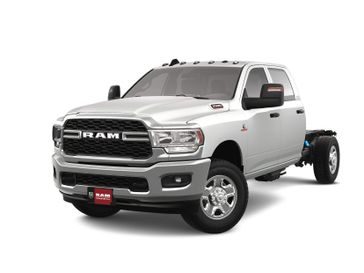 2023 RAM 3500 Tradesman Crew Cab Chassis 4x2 60' Ca in a Bright White Clear Coat exterior color and Blackinterior. McPeek's Chrysler Dodge Jeep Ram of Anaheim 888-861-6929 mcpeeksdodgeanaheim.com 