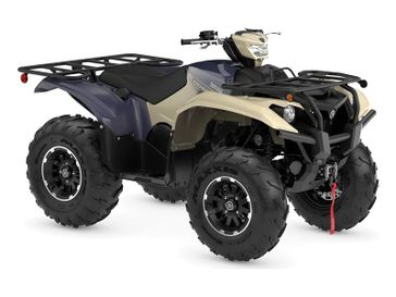 2024 Yamaha Kodiak in a Desert Tan/Midnight Blue exterior color. New England Powersports 978 338-8990 pixelmotiondemo.com 